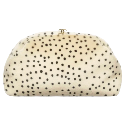 Chanel Clutch With Chain Light Beige & Black Lambskin & Gold Tone