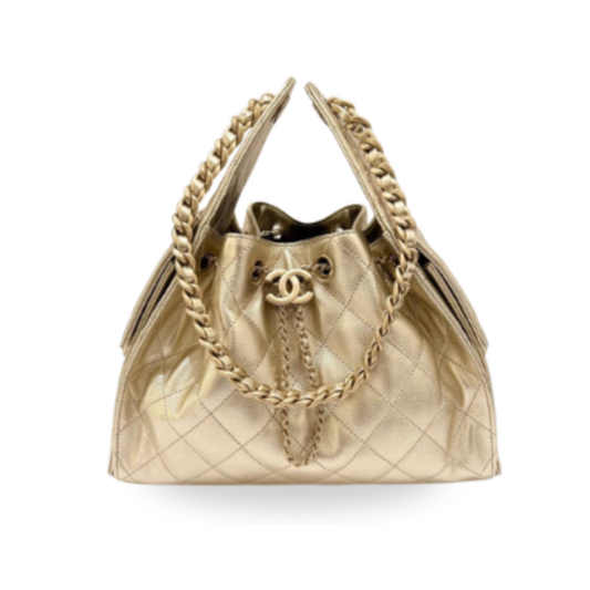 Chanel Handbag 25 Champagne Gold Small Grained Calf Skin & Gold Tone