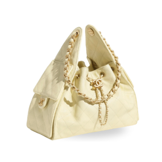 Chanel Handbag 25 Yellow Medium Grained Calf Skin & Gold Tone