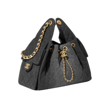 Chanel Handbag Small 25 Black Denim