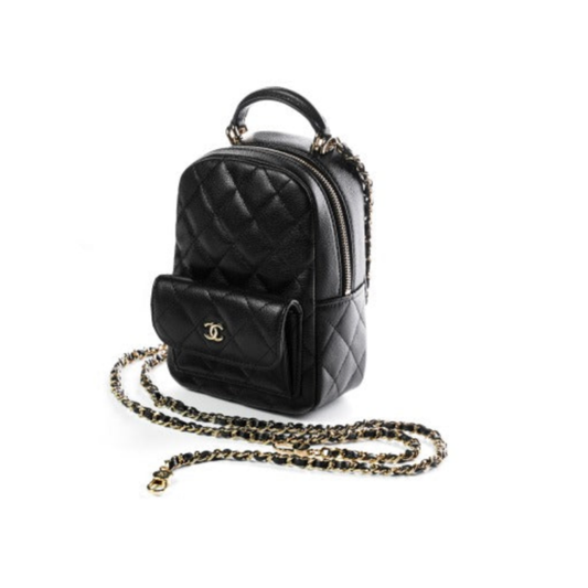 Chanel Lamb Quilted CC Mini Classic Backpack Black Gold Hardware