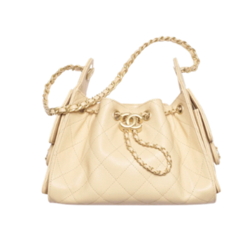 Chanel Handbag25 Beige Mini Grained Calfskin &  Gold Tone