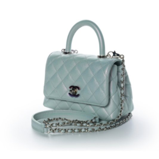 Chanel Coco Handle Flap Extra Mini Blue Iridescent Caviar