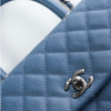 Caviar Quilted Lizard Embossed Small Coco Handle Flap Blue