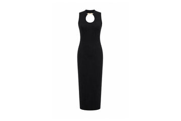Hermes Robe Longue Sans Manches Noir Size34　