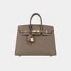 Hermes Birkin 25 Sellier Epsom Etoupe GHW